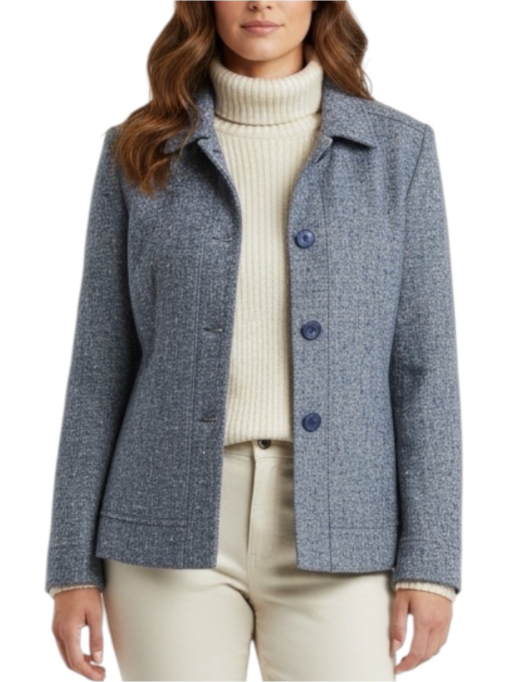 CHRISTOPHER & BANKS Fully-Lined Blue Textured Jacket Size 6 — NWT -- SUPER NICE!